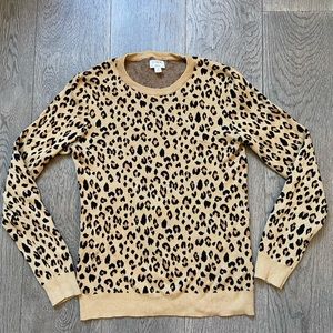 J. Crew Leopard Print Sweater - Tan and Black
